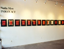 Wide view of 13 beaded Indian Act pages